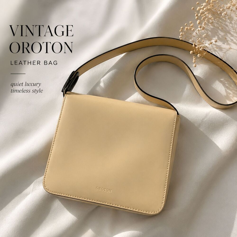 Vintage Oroton Genuine Leather Cream Shoulder Bag 🤍